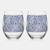 Rustische Portugese Tiles Wedding Wijnglas Zonder Voet (Links)