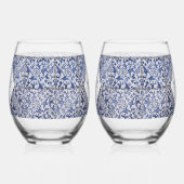 Rustische Portugese Tiles Wedding Wijnglas Zonder Voet (Rechts)