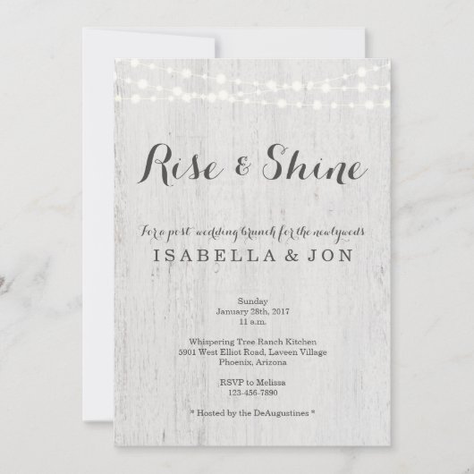 Rustische post-huwelijksbrunch de ochtend erna kaart (Voorkant)