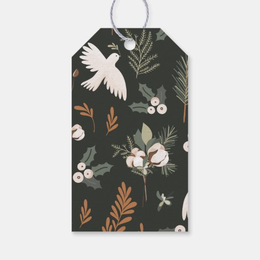 Rustische Prettige feestdagen Gift Labels Cadeaulabel (Achterkant)