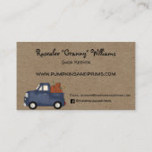 Rustische primitieve Herfst pompoenen en zonnebloe Visitekaartje (Achterkant)