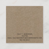 Rustische primitieve Landkraft Vierkante Visitekaartje (Achterkant)