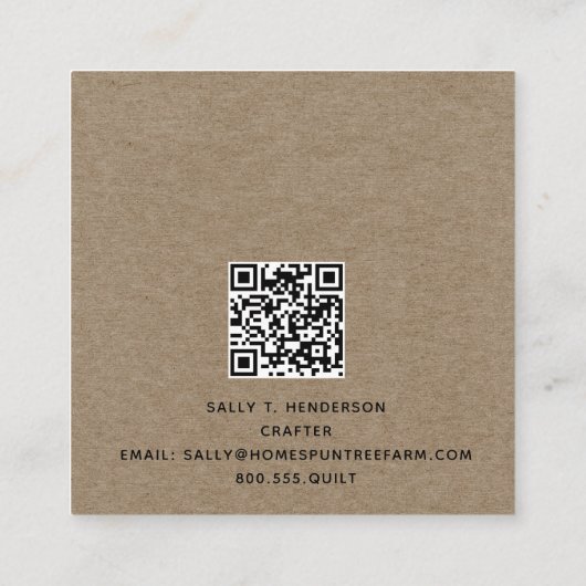 Rustische primitieve Landkraft Vierkante Visitekaartje (Achterkant)