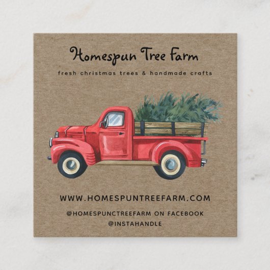 Rustische primitieve Landkraft Vierkante Visitekaartje (Voorkant)