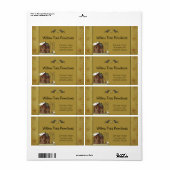 Rustische primitieve Landkreet Saltbox House en St Etiket (Full Sheet)