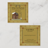 Rustische primitieve Landkreet Saltbox House en St Vierkante Visitekaartje (Voorkant / Achterkant)