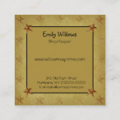 Rustische primitieve Landkreet Saltbox House en St Vierkante Visitekaartje (Achterkant)