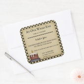 Rustische primitieve productlabels voor kaarsen vierkante sticker (Envelop)