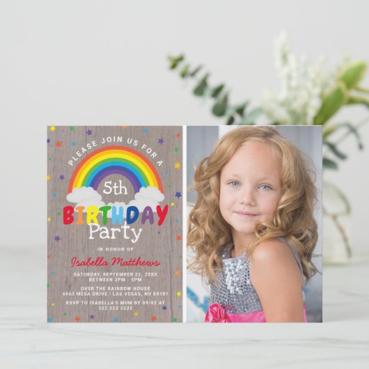 Rustische regenboogdag | Foto kleurrijk Kaart (Staand voorkant)