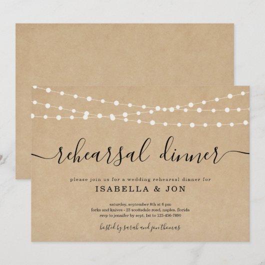 Rustische repetitie aankondiging (Voorkant / Achterkant)