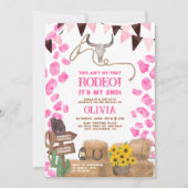 Rustische rodeo cowgirl westerne koe 2e verjaardag kaart (Voorkant)