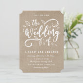Rustische Romance | Faux Kraft Paper Wedding Invit Kaart (Staand voorkant)