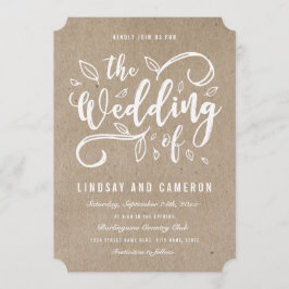Rustische Romance | Faux Kraft Paper Wedding Invit Kaart