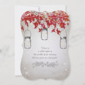 Rustische Romantische Mason Jar Red Herfst Boom Kaart (Achterkant)