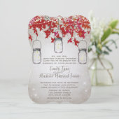 Rustische Romantische Mason Jar Red Herfst Boom Kaart (Staand voorkant)