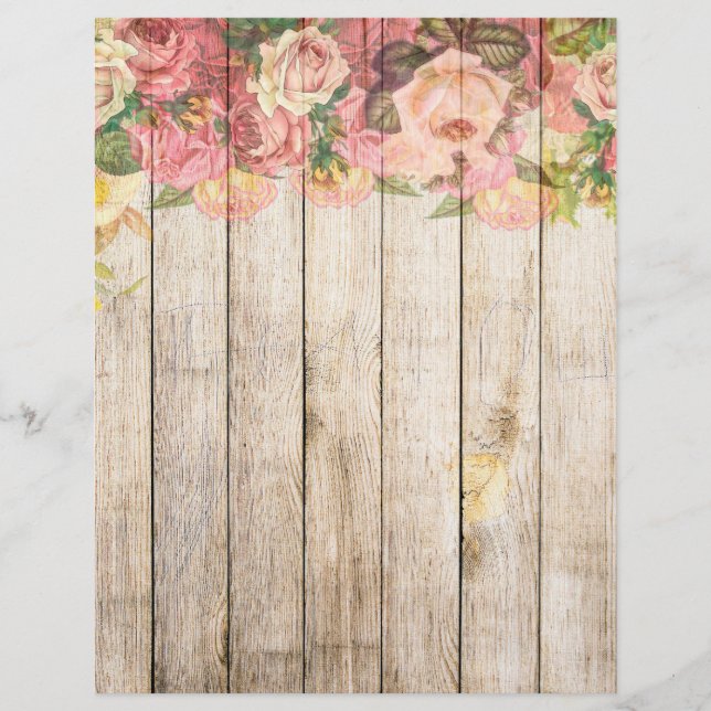  Rustische Romantische Rozen Hout (Voorkant)