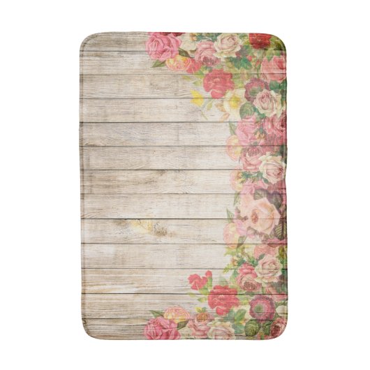  Rustische Romantische Rozen Hout Badmat (Voorkant Verticaal)