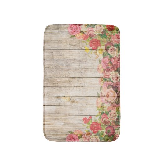  Rustische Romantische Rozen Hout Badmat (Voorkant Verticaal)