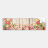  Rustische Romantische Rozen Hout Bumpersticker (Voorkant)