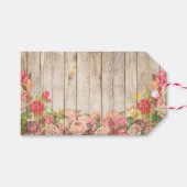  Rustische Romantische Rozen Hout Cadeaulabel (Voorkant (Horizontaal))