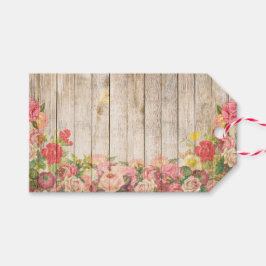  Rustische Romantische Rozen Hout Cadeaulabel