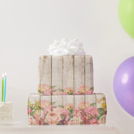  Rustische Romantische Rozen Hout Cadeaupapier