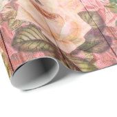  Rustische Romantische Rozen Hout Cadeaupapier (Rol Hoek)