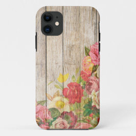  Rustische Romantische Rozen Hout iPhone 11 Hoesje