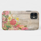  Rustische Romantische Rozen Hout Case-Mate iPhone Case (Achterkant (horizontaal))