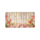  Rustische Romantische Rozen Hout Etiket (Voorkant)