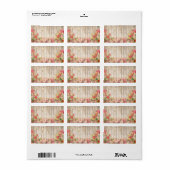  Rustische Romantische Rozen Hout Etiket (Full Sheet)