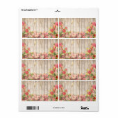  Rustische Romantische Rozen Hout Etiket (Full Sheet)