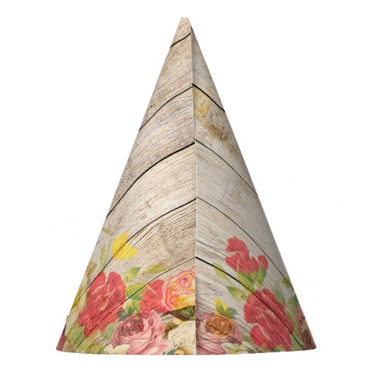  Rustische Romantische Rozen Hout Feesthoedjes (Achterkant)