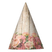  Rustische Romantische Rozen Hout Feesthoedjes (Voorkant)