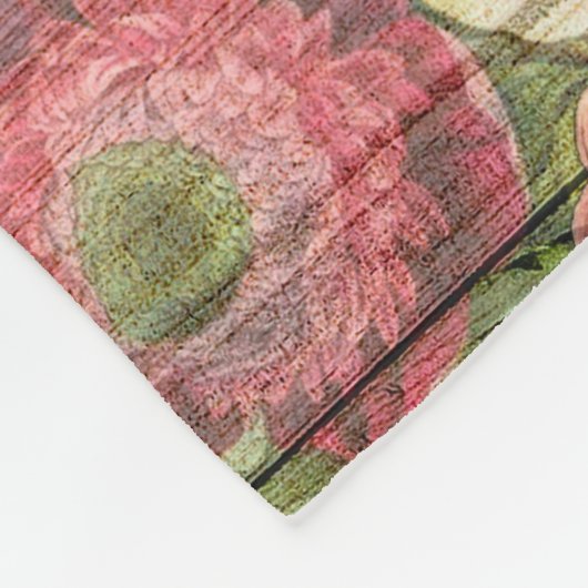  Rustische Romantische Rozen Hout Fleece Deken (Hoek)