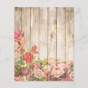 Rustische Romantische Rozen Hout Flyer