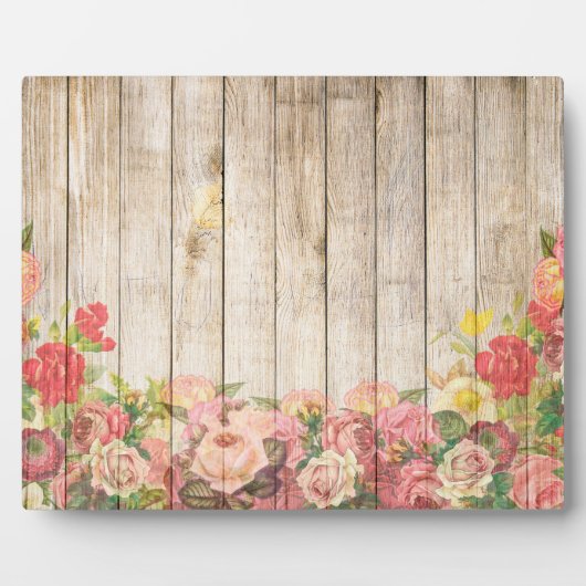  Rustische Romantische Rozen Hout Fotoplaat (Voorkant)
