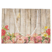  Rustische Romantische Rozen Hout Groot Cadeauzakje (Achterkant)