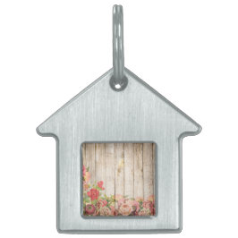  Rustische Romantische Rozen Hout Huisdieren Naamplaatje