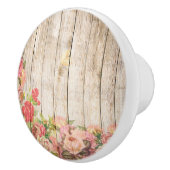 Rustische Romantische Rozen Hout Keramische Knop (Rechts)
