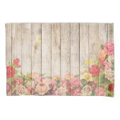 Rustische Romantische Rozen Hout Kussensloop (Voorkant)