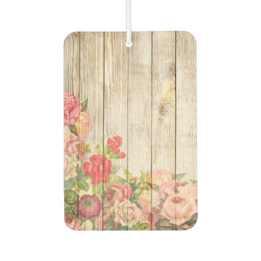  Rustische Romantische Rozen Hout Luchtverfrisser (Voorkant)