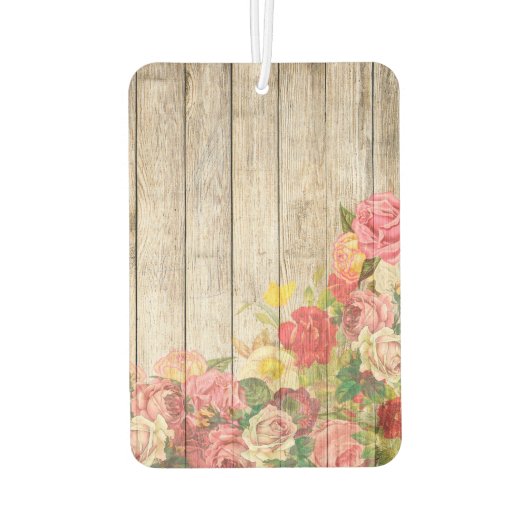 Rustische Romantische Rozen Hout Luchtverfrisser (Achterkant)
