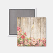 Rustische Romantische Rozen Hout Magneet (Voorkant / Achterkant)