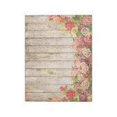 Rustische Romantische Rozen Hout Notitieblok (Linkerzijde)