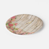 Rustische Romantische Rozen Hout Papieren Bordje (Gekanteld)