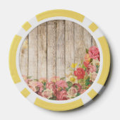  Rustische Romantische Rozen Hout Pokerchips (Achterkant)