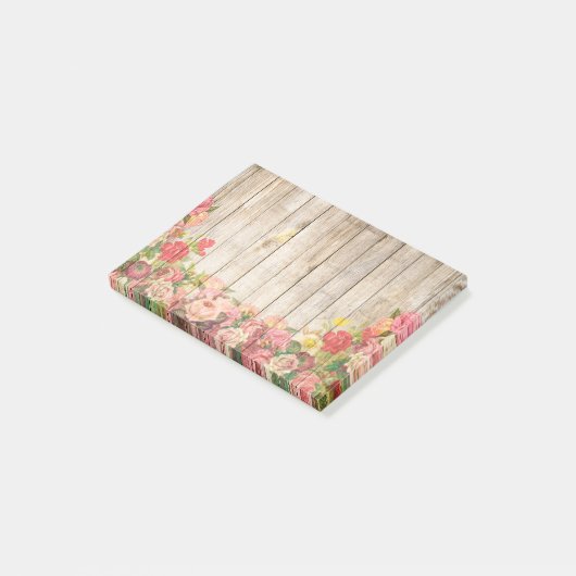  Rustische Romantische Rozen Hout Post-it® Notes (Schuin)