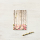  Rustische Romantische Rozen Hout Post-it® Notes (Op bureau)