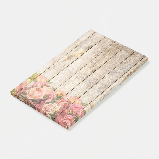  Rustische Romantische Rozen Hout Post-it® Notes (Schuin)